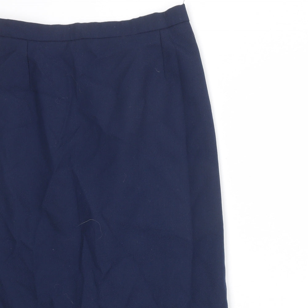 Brook Taverner Womens Blue Polyester A-Line Skirt Size 14 Zip