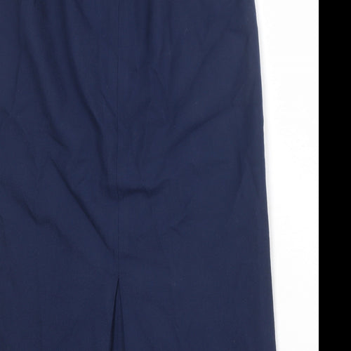Brook Taverner Womens Blue Polyester A-Line Skirt Size 14 Zip