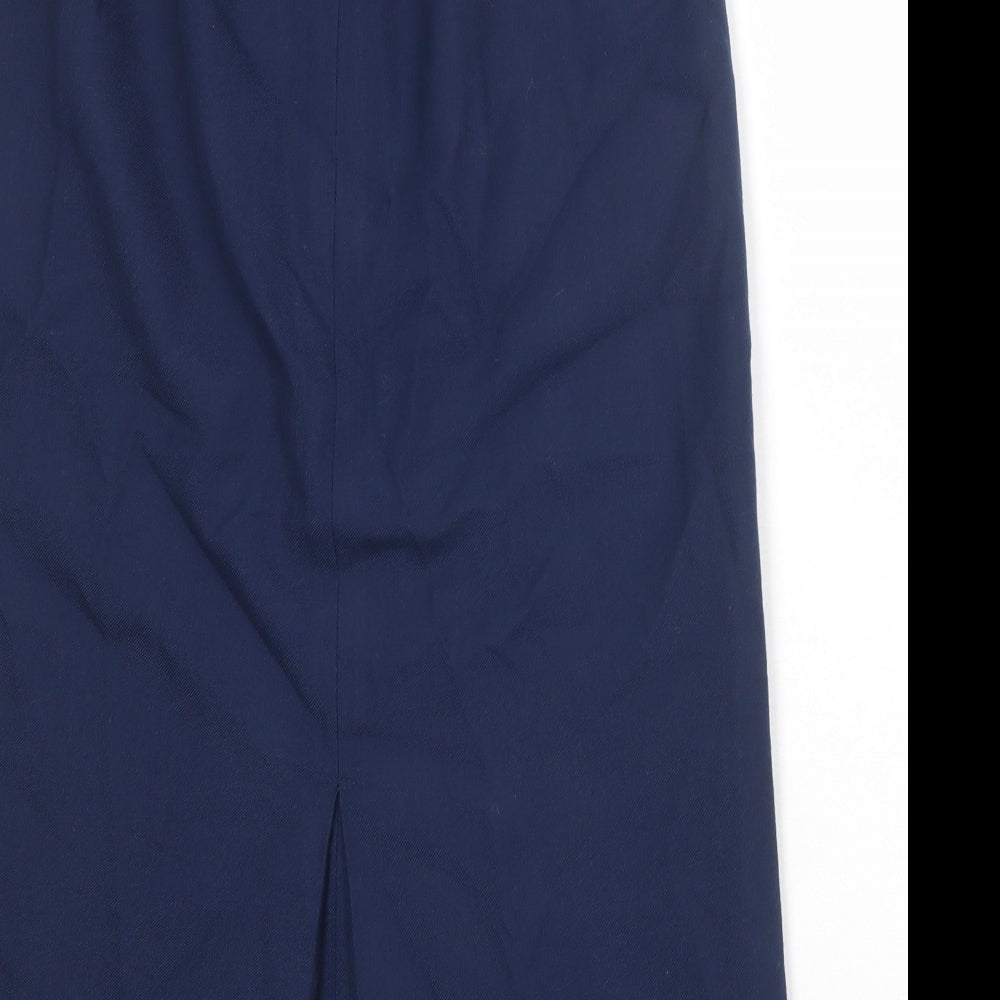 Brook Taverner Womens Blue Polyester A-Line Skirt Size 14 Zip