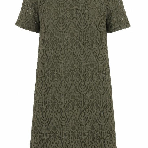 Divided by H&M Womens Green Geometric Cotton A-Line Size 10 Round Neck Zip