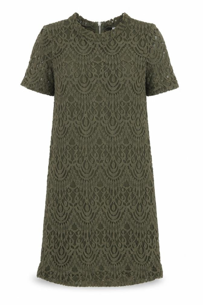 Divided by H&M Womens Green Geometric Cotton A-Line Size 10 Round Neck Zip