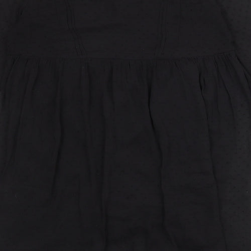 NEXT Womens Black Polka Dot Polyester A-Line Size 12 Scoop Neck Pullover