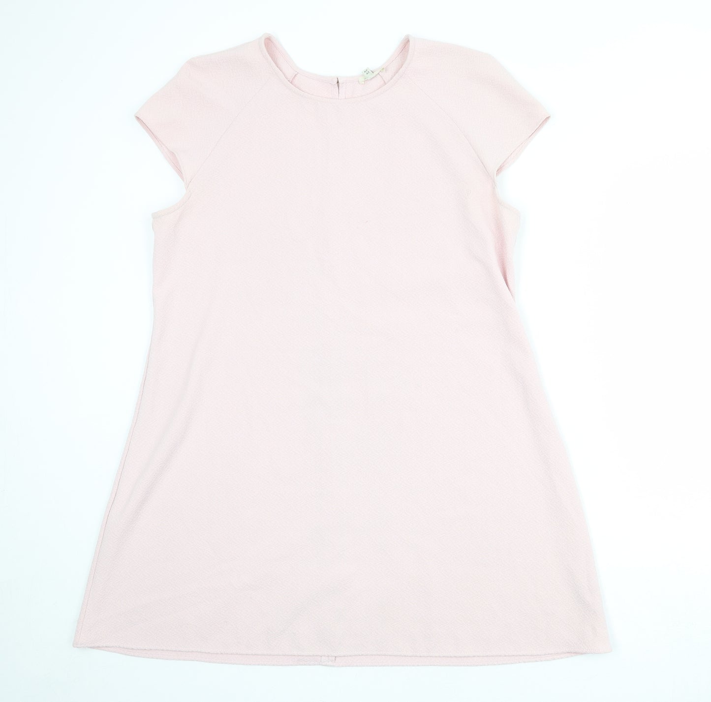 River Island Womens Pink Polyester A-Line Size 16 Round Neck Button