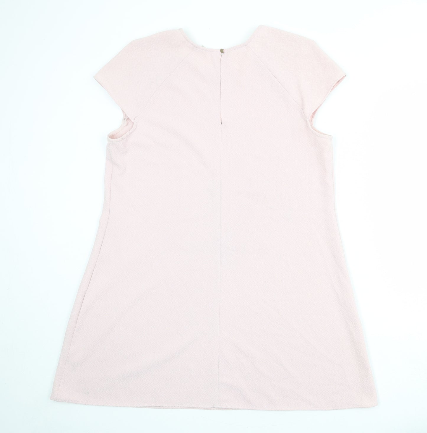 River Island Womens Pink Polyester A-Line Size 16 Round Neck Button