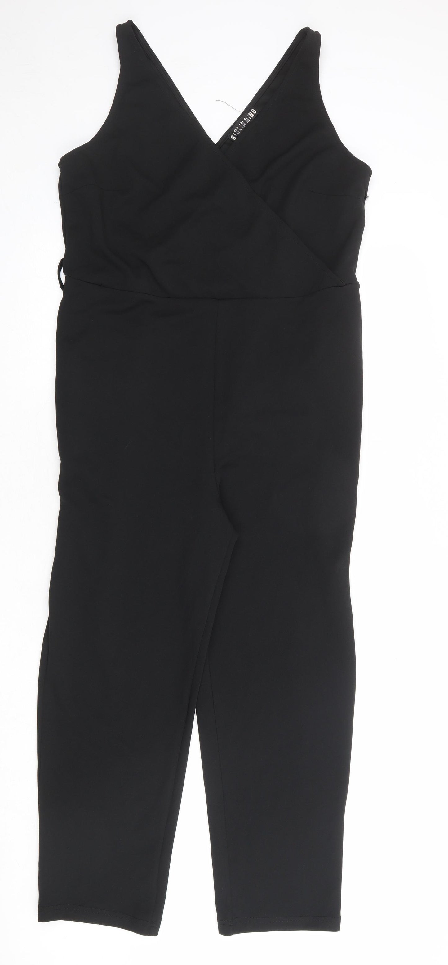 Girl in Mind Womens Black Polyester Jumpsuit One-Piece Size 14 Zip