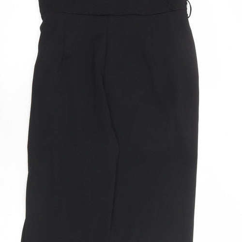 Girl in Mind Womens Black Polyester Jumpsuit One-Piece Size 14 Zip