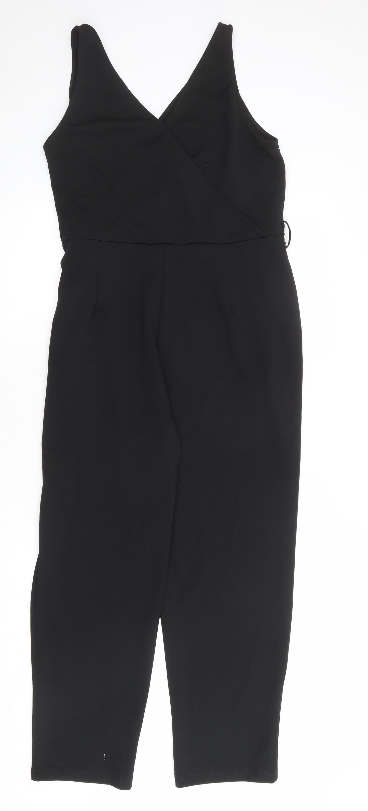 Girl in Mind Womens Black Polyester Jumpsuit One-Piece Size 14 Zip