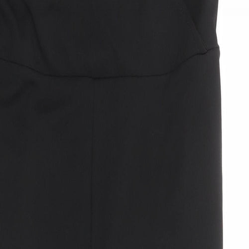 Girl in Mind Womens Black Polyester Jumpsuit One-Piece Size 14 Zip