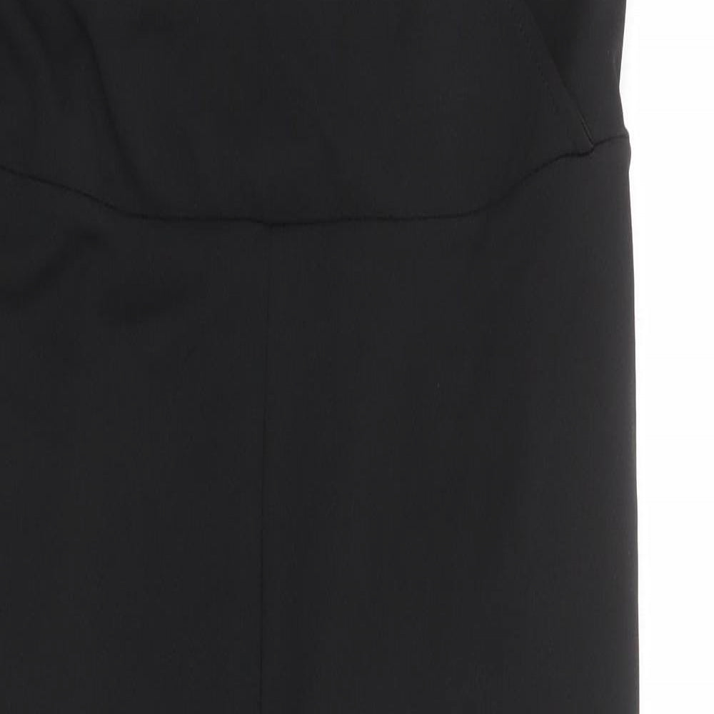 Girl in Mind Womens Black Polyester Jumpsuit One-Piece Size 14 Zip