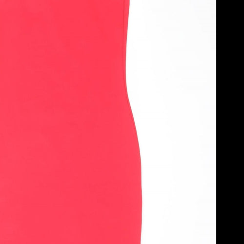 PRETTYLITTLETHING Womens Red Polyester Bodycon Size 8 Square Neck Pullover