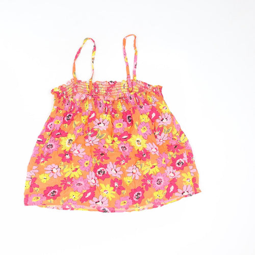 Marks and Spencer Womens Multicoloured Floral Polyester Basic Tank Size 16 Square Neck
