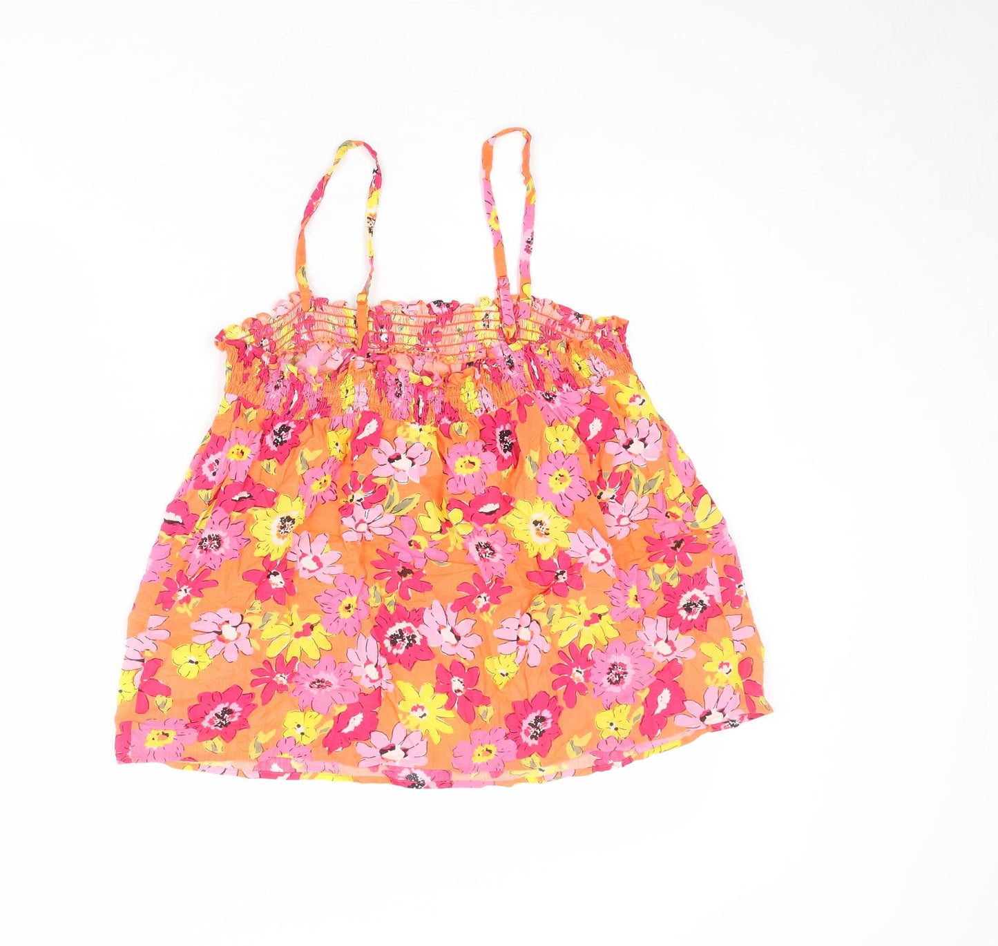 Marks and Spencer Womens Multicoloured Floral Polyester Basic Tank Size 16 Square Neck