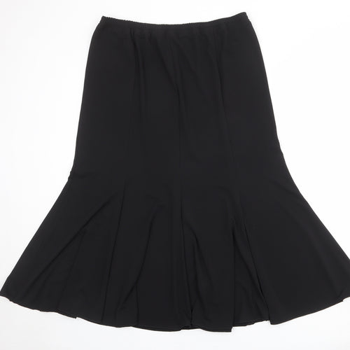Claudia Stevens Womens Black Polyester Flare Skirt Size 18