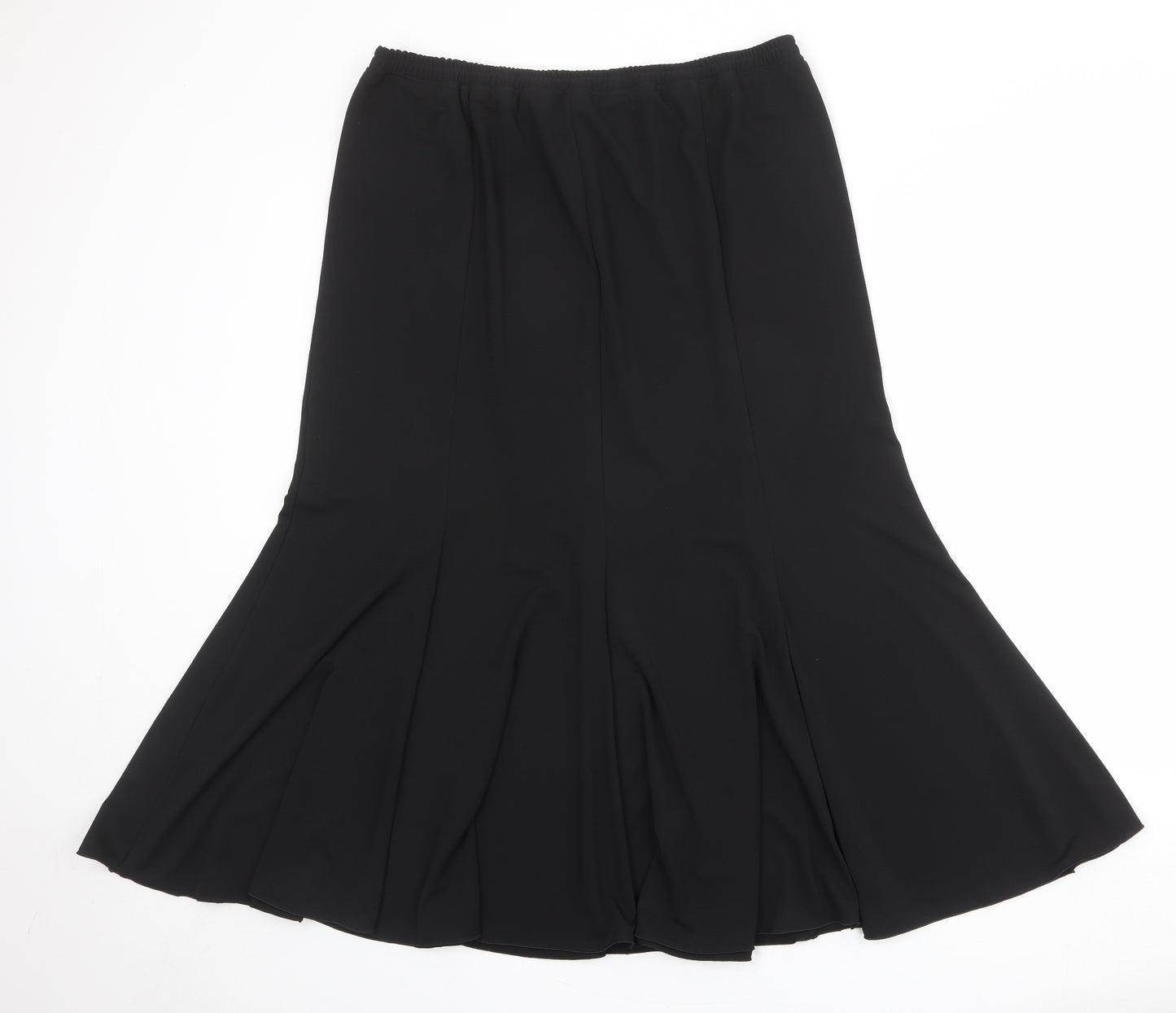 Claudia Stevens Womens Black Polyester Flare Skirt Size 18