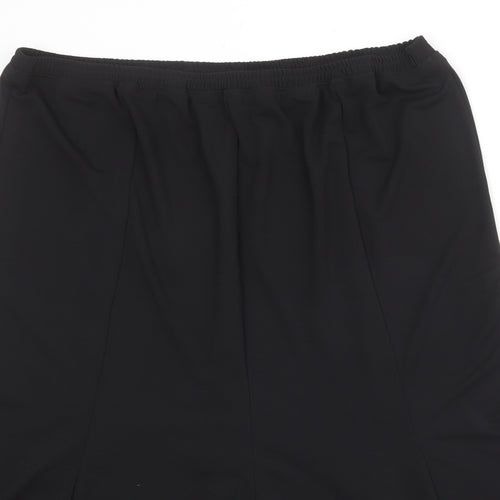 Claudia Stevens Womens Black Polyester Flare Skirt Size 18