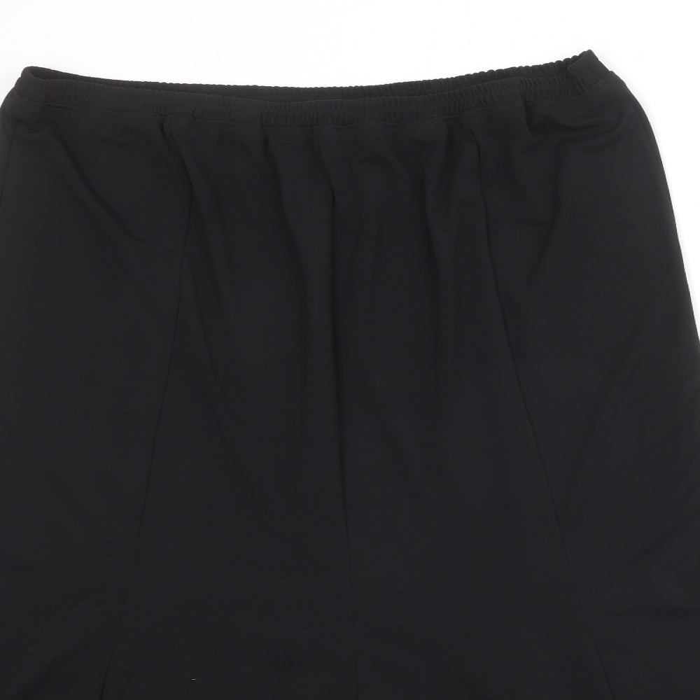 Claudia Stevens Womens Black Polyester Flare Skirt Size 18