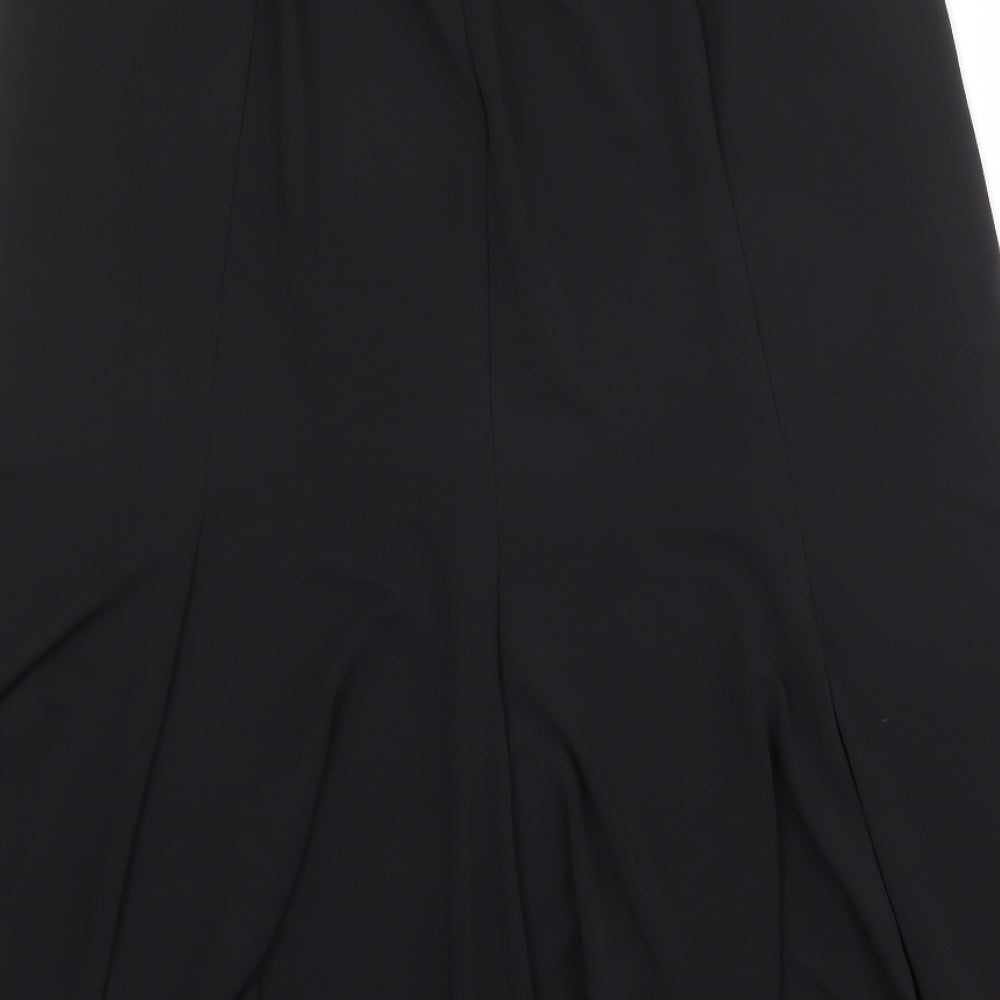 Claudia Stevens Womens Black Polyester Flare Skirt Size 18
