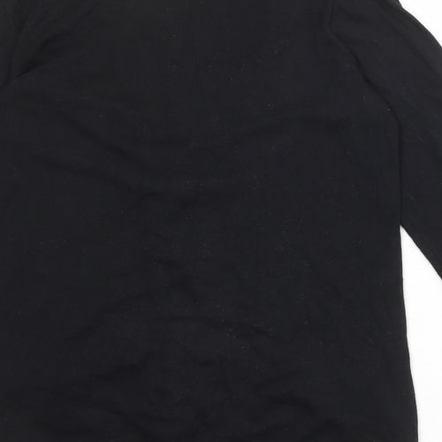 Marks and Spencer Womens Black V-Neck Cotton Cardigan Jumper Size 14