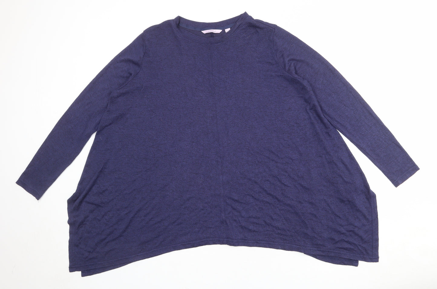 Modern Soul Womens Blue Round Neck Viscose Pullover Jumper Size XS