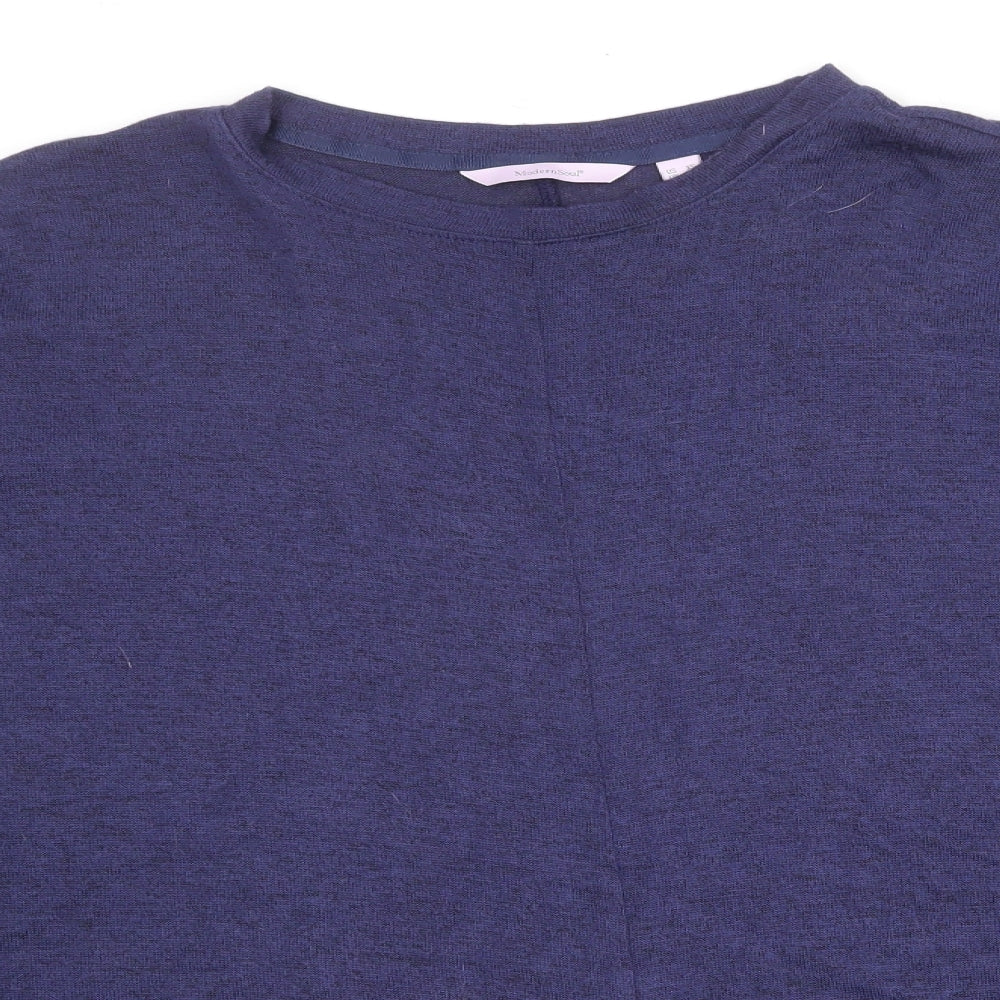 Modern Soul Womens Blue Round Neck Viscose Pullover Jumper Size XS