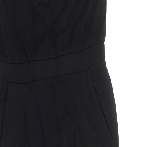 Topshop Womens Black Polyester Jumpsuit One-Piece Size 10 Button