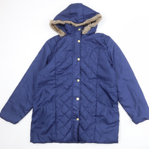 Anne de Lancay Womens Blue Jacket Size M Zip