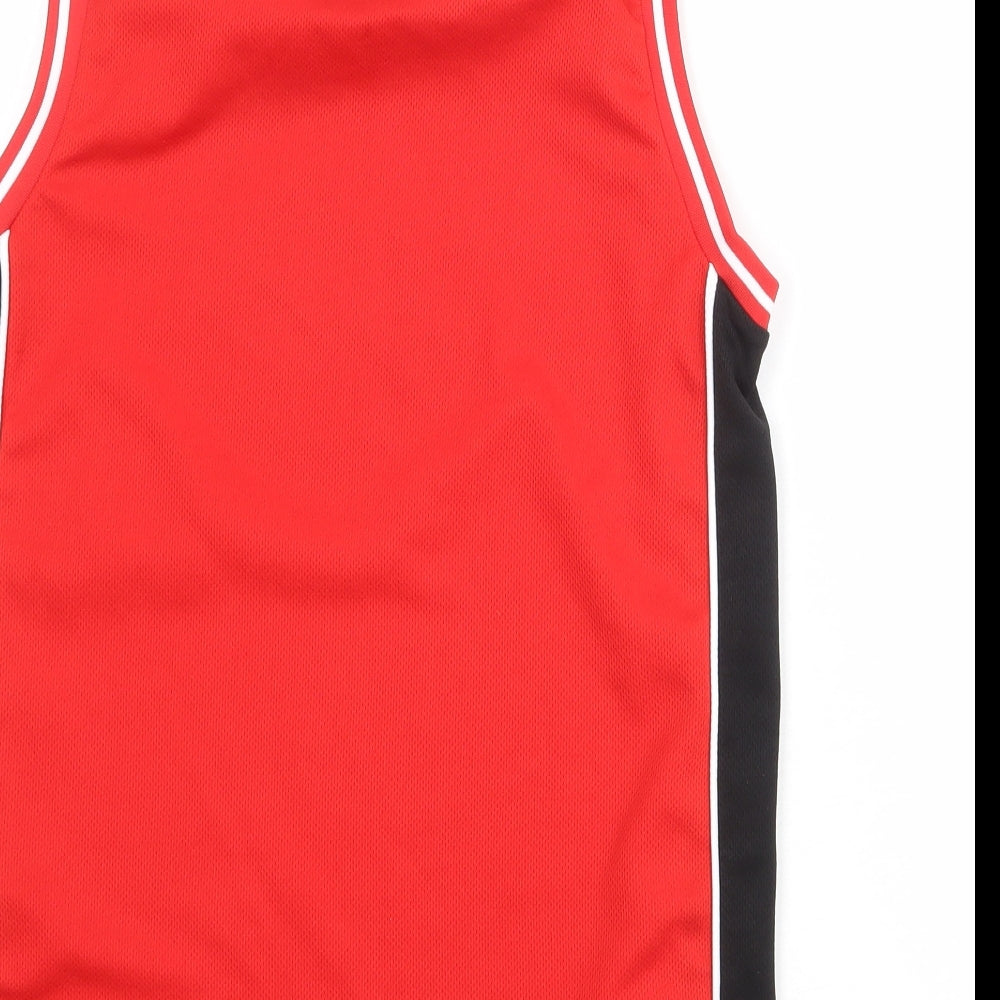 McKenzie Boys Red Polyester Basic Tank Size 12-13 Years Round Neck Pullover