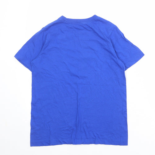 Nike Boys Blue Polyester Basic T-Shirt Size L Round Neck Pullover - Basketball