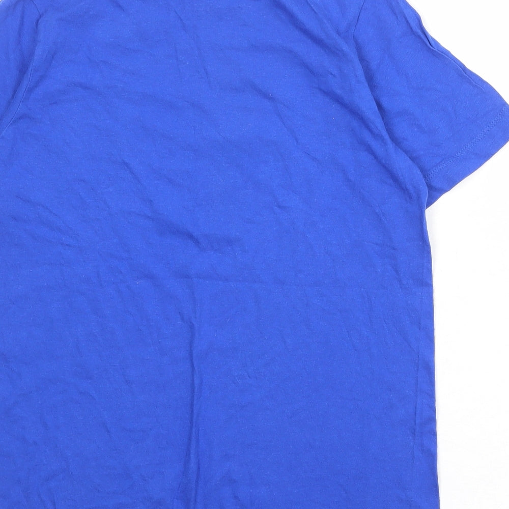 Nike Boys Blue Polyester Basic T-Shirt Size L Round Neck Pullover - Basketball
