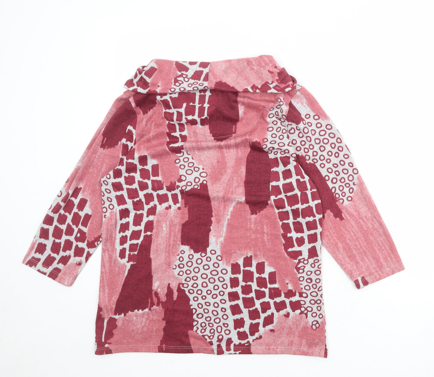 TIGI Womens Multicoloured Roll Neck Geometric Polyester Pullover Jumper Size 10 - Size 10-12