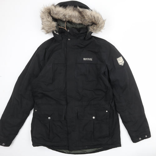 Regatta Mens Black Windbreaker Jacket Size L Zip