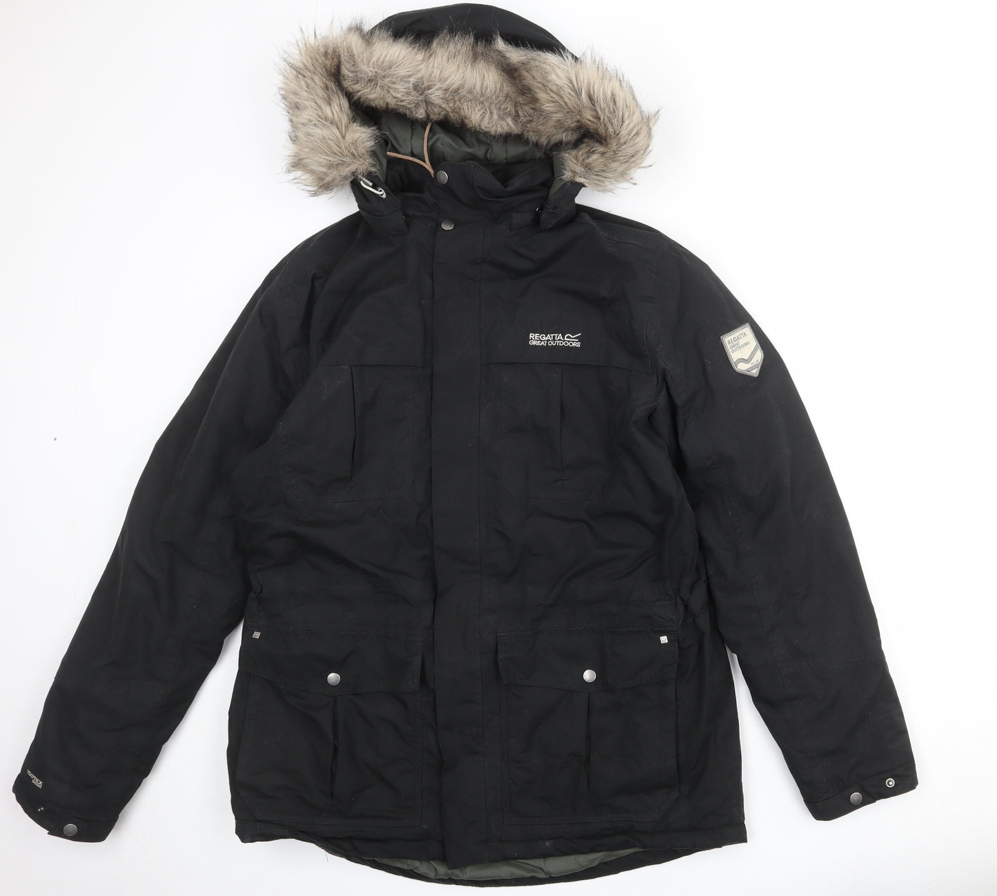 Regatta Mens Black Windbreaker Jacket Size L Zip