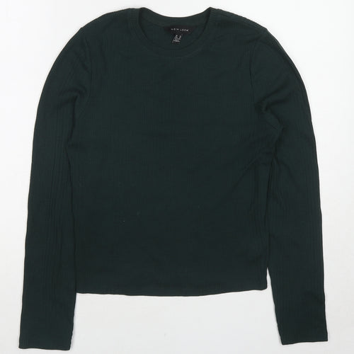 New Look Womens Green Round Neck Polyester Pullover Jumper Size 14