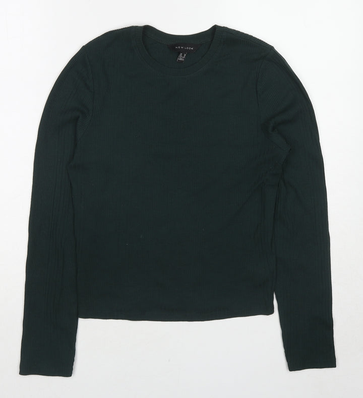 New Look Womens Green Round Neck Polyester Pullover Jumper Size 14