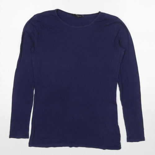 Dorothy Perkins Womens Blue Cotton Basic T-Shirt Size 14 Round Neck