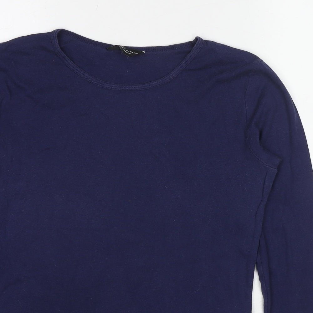 Dorothy Perkins Womens Blue Cotton Basic T-Shirt Size 14 Round Neck