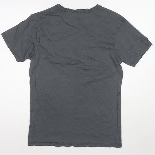 Fanshirt Womens Grey Cotton Basic T-Shirt Size M Round Neck