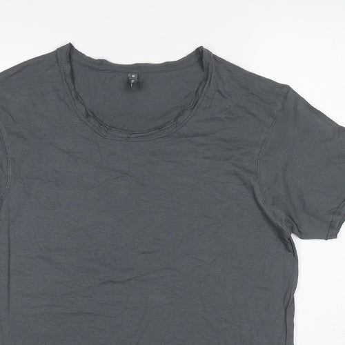 Fanshirt Womens Grey Cotton Basic T-Shirt Size M Round Neck