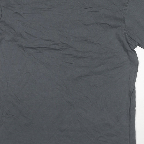 Fanshirt Womens Grey Cotton Basic T-Shirt Size M Round Neck