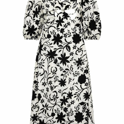 Zara Womens Multicoloured Floral Viscose A-Line Size L V-Neck Zip
