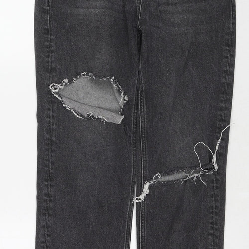 NEXT Womens Black Cotton Straight Jeans Size 10 Regular Button