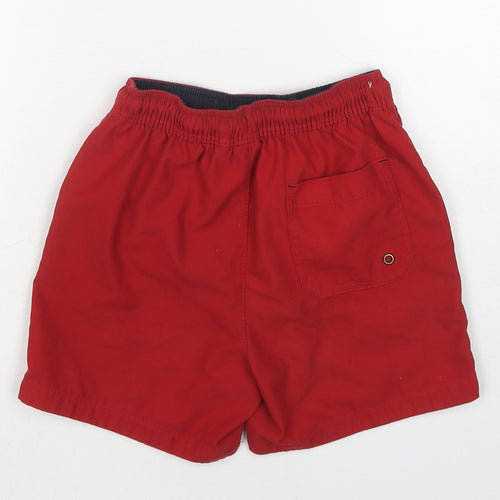 NEXT Boys Red Polyester Bermuda Shorts Size 8 Years Regular Drawstring