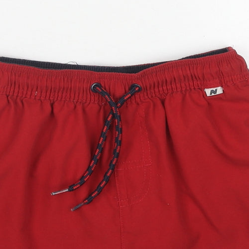 NEXT Boys Red Polyester Bermuda Shorts Size 8 Years Regular Drawstring