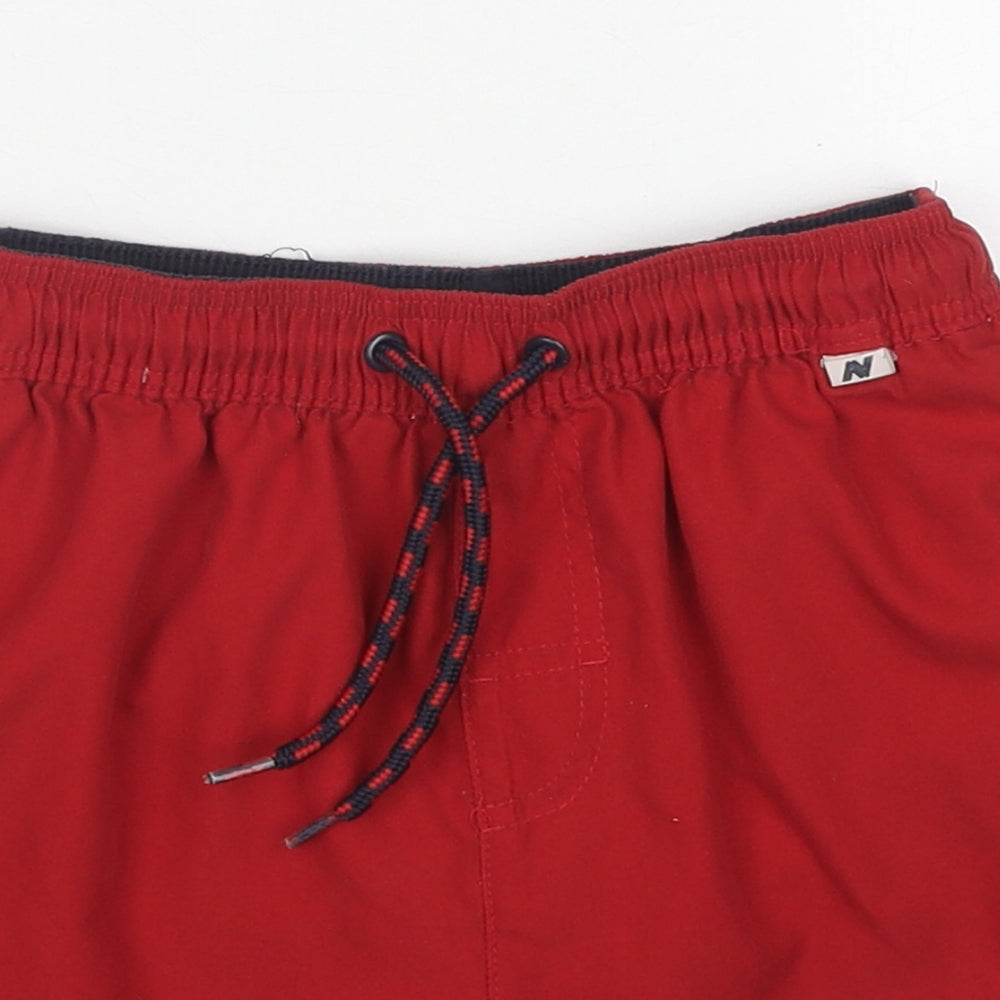 NEXT Boys Red Polyester Bermuda Shorts Size 8 Years Regular Drawstring