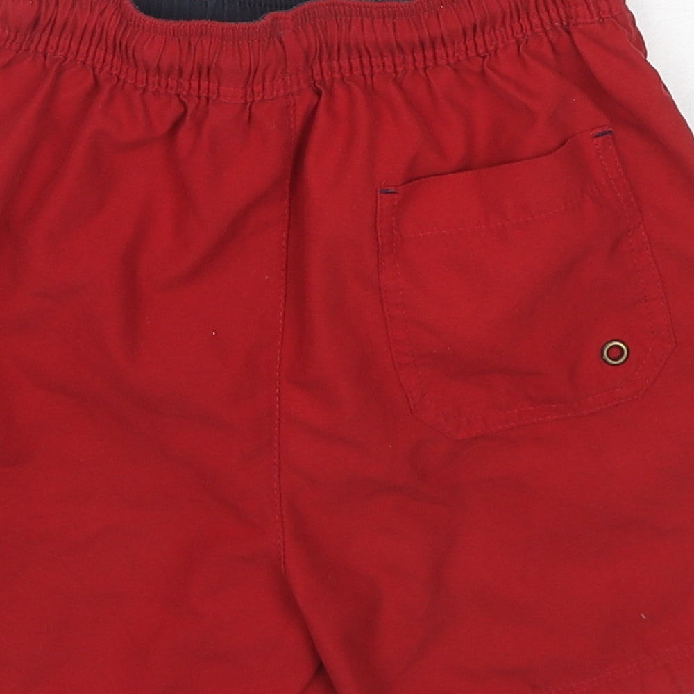 NEXT Boys Red Polyester Bermuda Shorts Size 8 Years Regular Drawstring