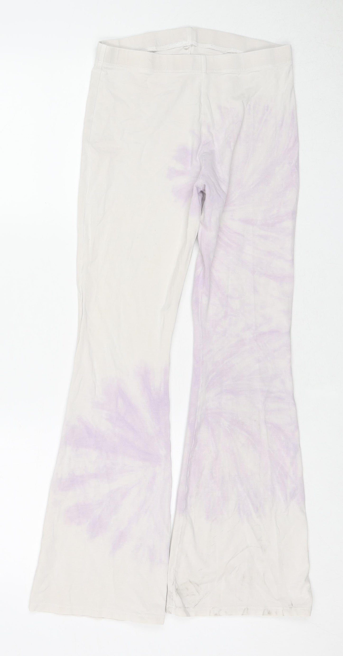 Marks and Spencer Girls Multicoloured Tie Dye Cotton Jogger Trousers Size 13-14 Years Regular Pullover - Leggings