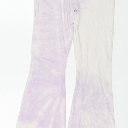 Marks and Spencer Girls Multicoloured Tie Dye Cotton Jogger Trousers Size 13-14 Years Regular Pullover - Leggings