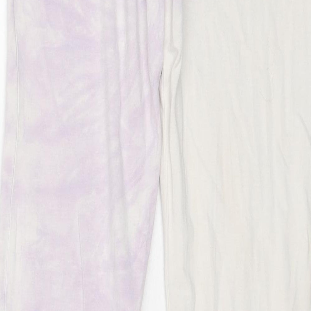 Marks and Spencer Girls Multicoloured Tie Dye Cotton Jogger Trousers Size 13-14 Years Regular Pullover - Leggings