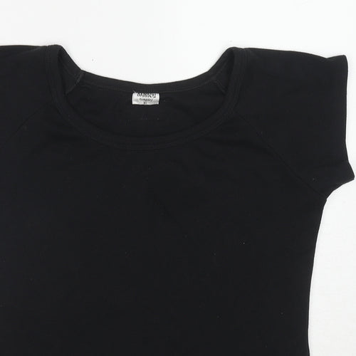 Bamboii Womens Black Cotton Basic T-Shirt Size XL Boat Neck