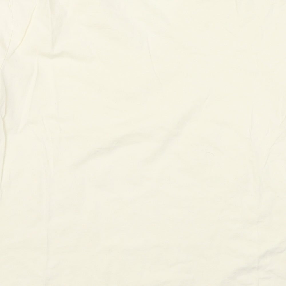 Kaleidoscope Womens Ivory Cotton Basic T-Shirt Size 16 V-Neck